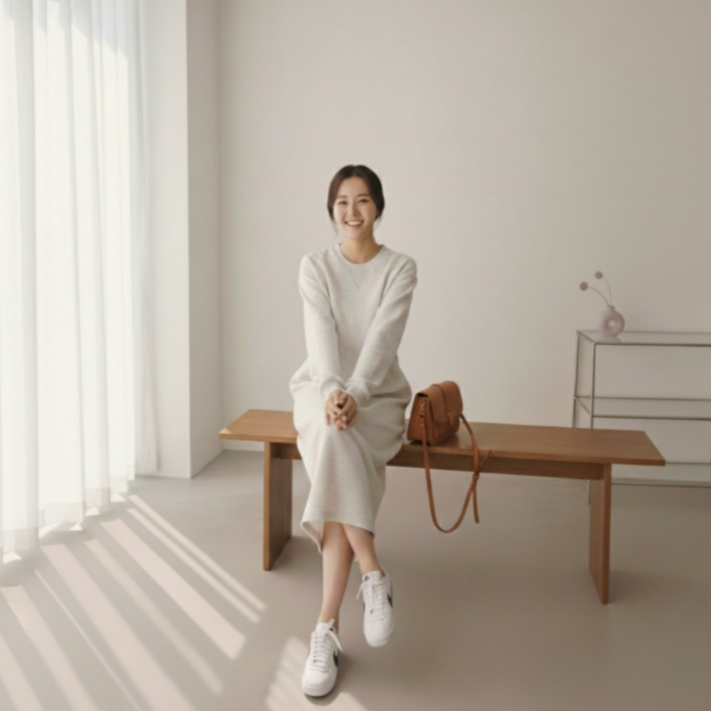 기모원피스 롱원피스 빅사이즈 겨울맨투맨 포켓