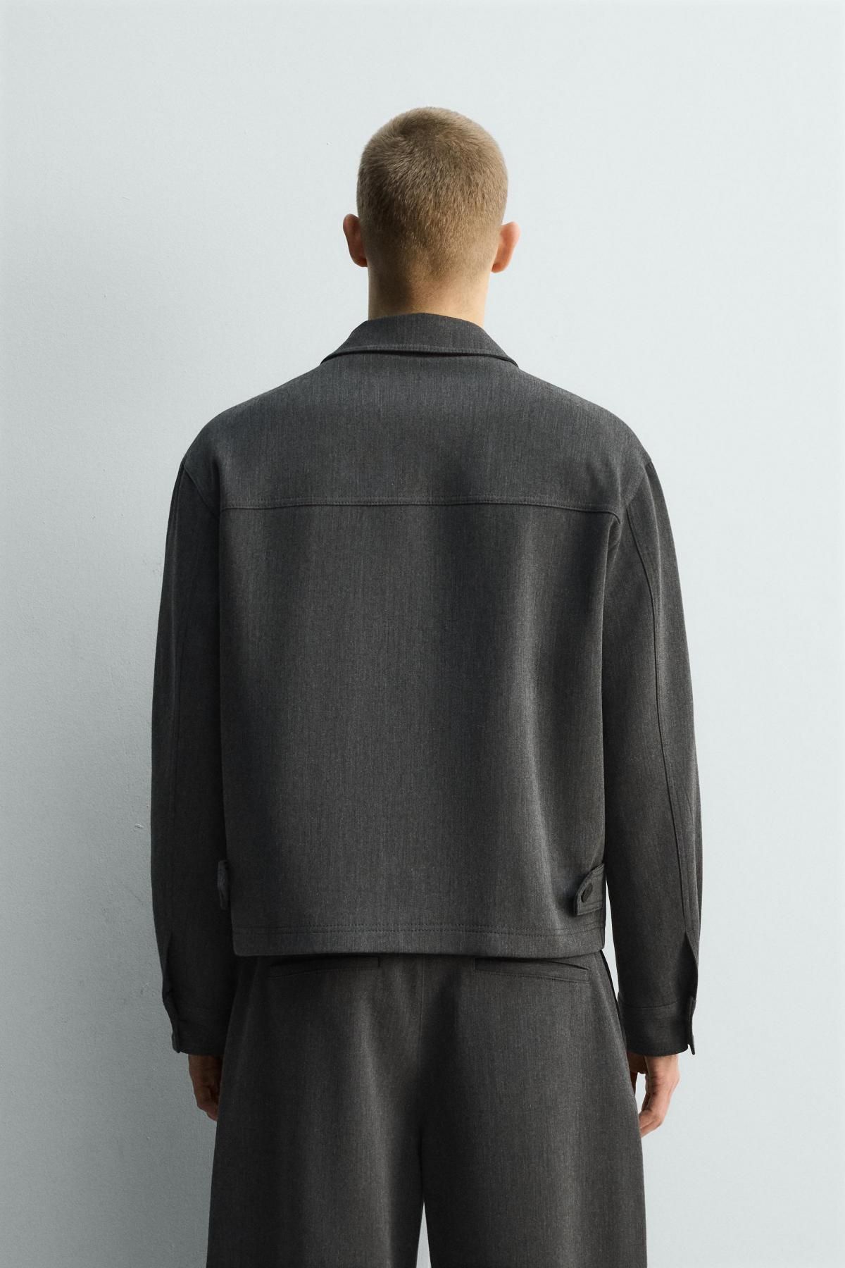 자라 테크니컬 텍스처 크롭 오버셔츠 6861/901 DARK GREY - 상세 이미지 4