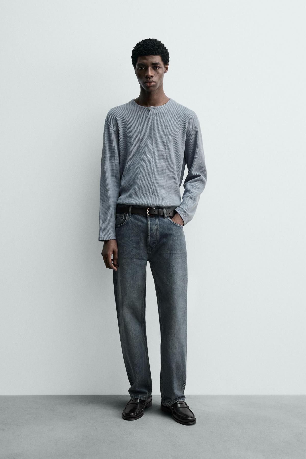 자라 이탈리안 데님 빈티지 워싱 플레어 진 3991/375 BLUE / GREY - 상세 이미지 2