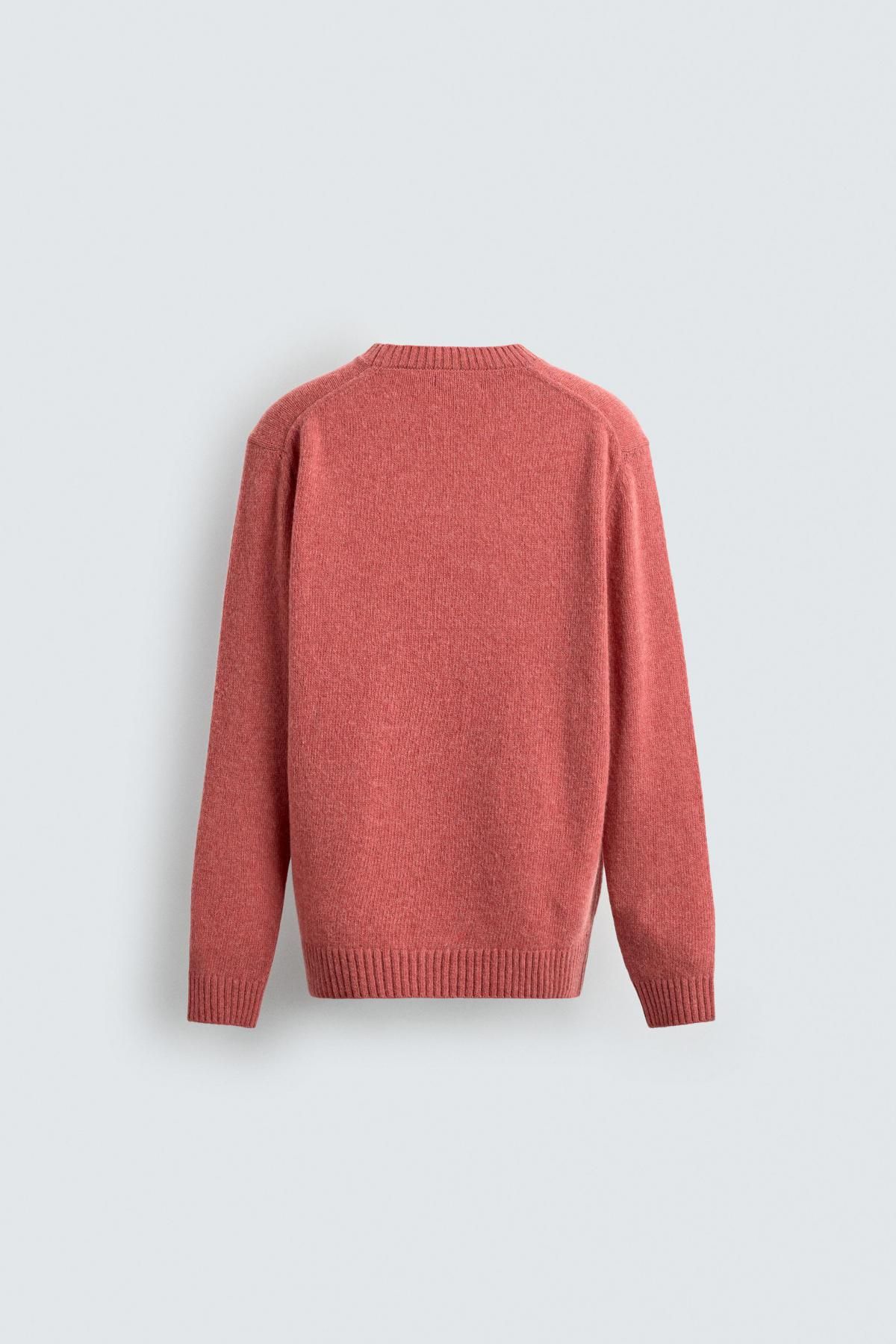자라 울블렌드 니트 스웨터 남성 데일리 2632/310 DARK CORAL 이미지 7