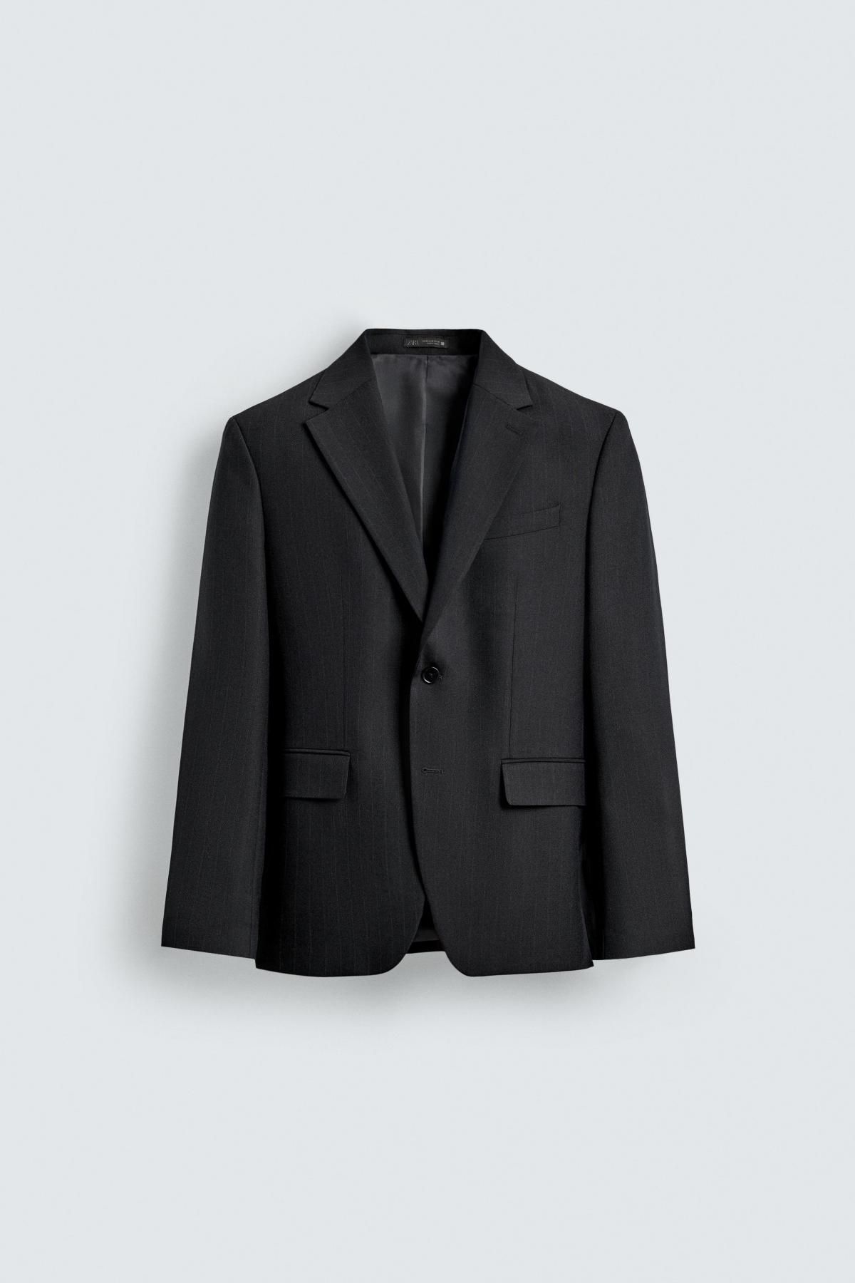 자라 울 핀스트라이프 테일러드 재킷 1564/104 NAVY BLUE - 상품 이미지