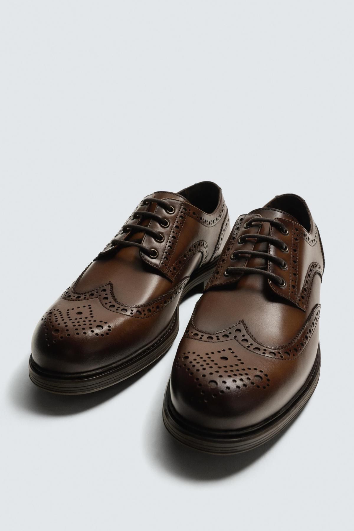 자라 클래식 브로그 레더 더비화 2475/620 BROWN - 상세 이미지 5