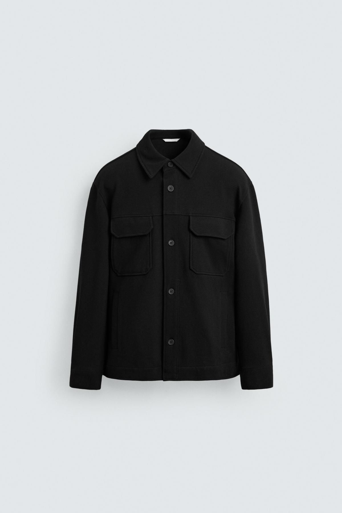 자라 컴포트 텍스처 오버셔츠 블랙 4333/555 BLACK - 메인 이미지