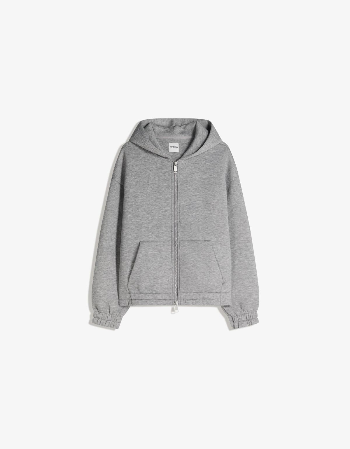 버쉬카 네오프렌 집업 후드 스웨트셔츠 0847/741 GREY - 상품 이미지