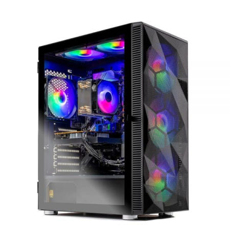 [해외]Skytech Gaming Storm 데스크탑 PC, Ryzen 5 5500 3.6GHz (4.2GHz), AMD RX 9060XT 8GB, 1TB NVMe SSD, 16G