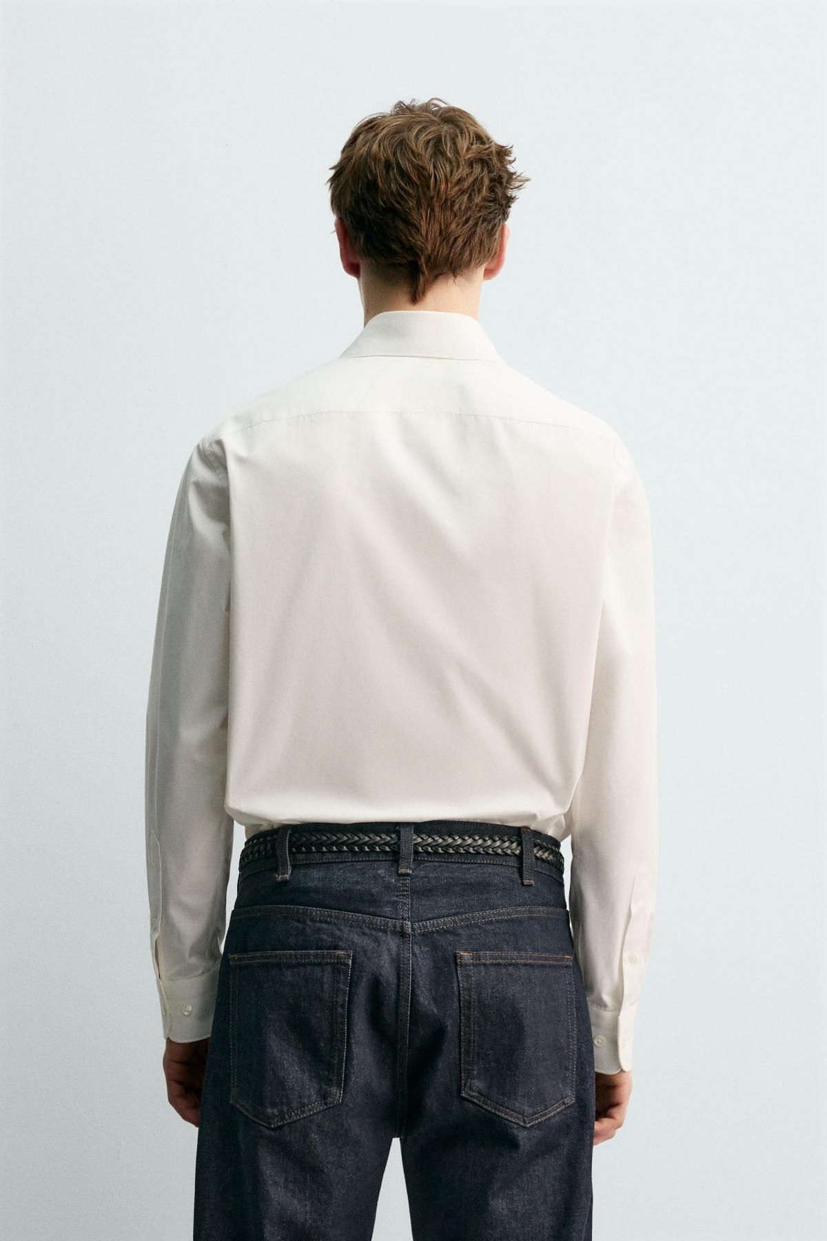 자라 코튼 긴팔 포멀 셔츠 X 아론 레빈 4068/987 WHITE - 상세 이미지 4