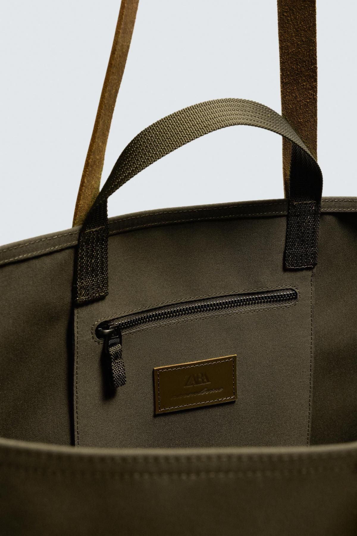 자라 가죽 토트백 X 아론 레빈 3398/720 KHAKI GREEN 이미지 6
