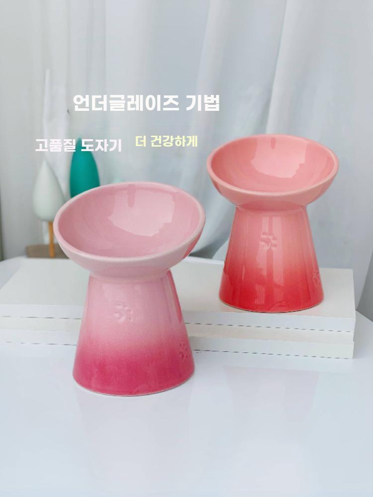 고양이 물그릇 강아지 목보호 식기 반려동물 밥그릇 애견 스카이 - 상세 이미지 2