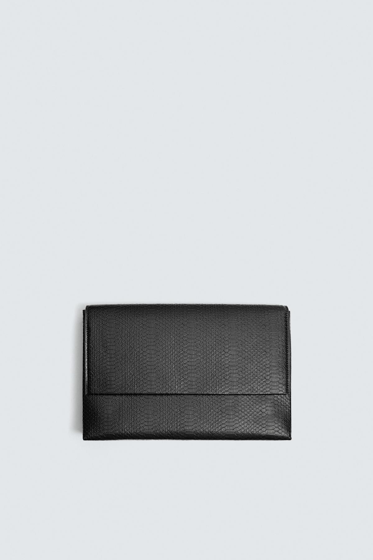 자라 테크니컬 텍스처 블랙 클러치백 3708/720 BLACK - 상품 이미지