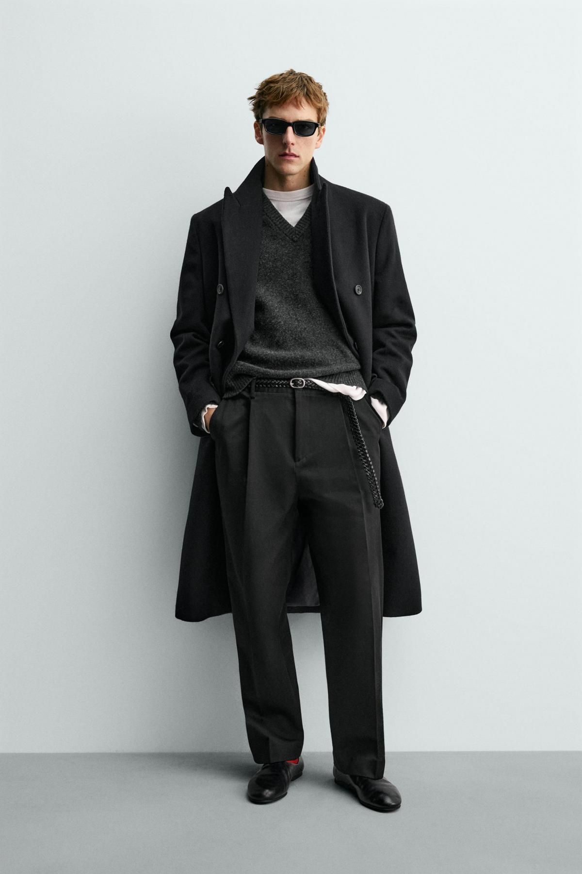 자라 릴랙스핏 플리츠 팬츠 X 아론 레빈 4044/111 BLACK - 상세 이미지 2