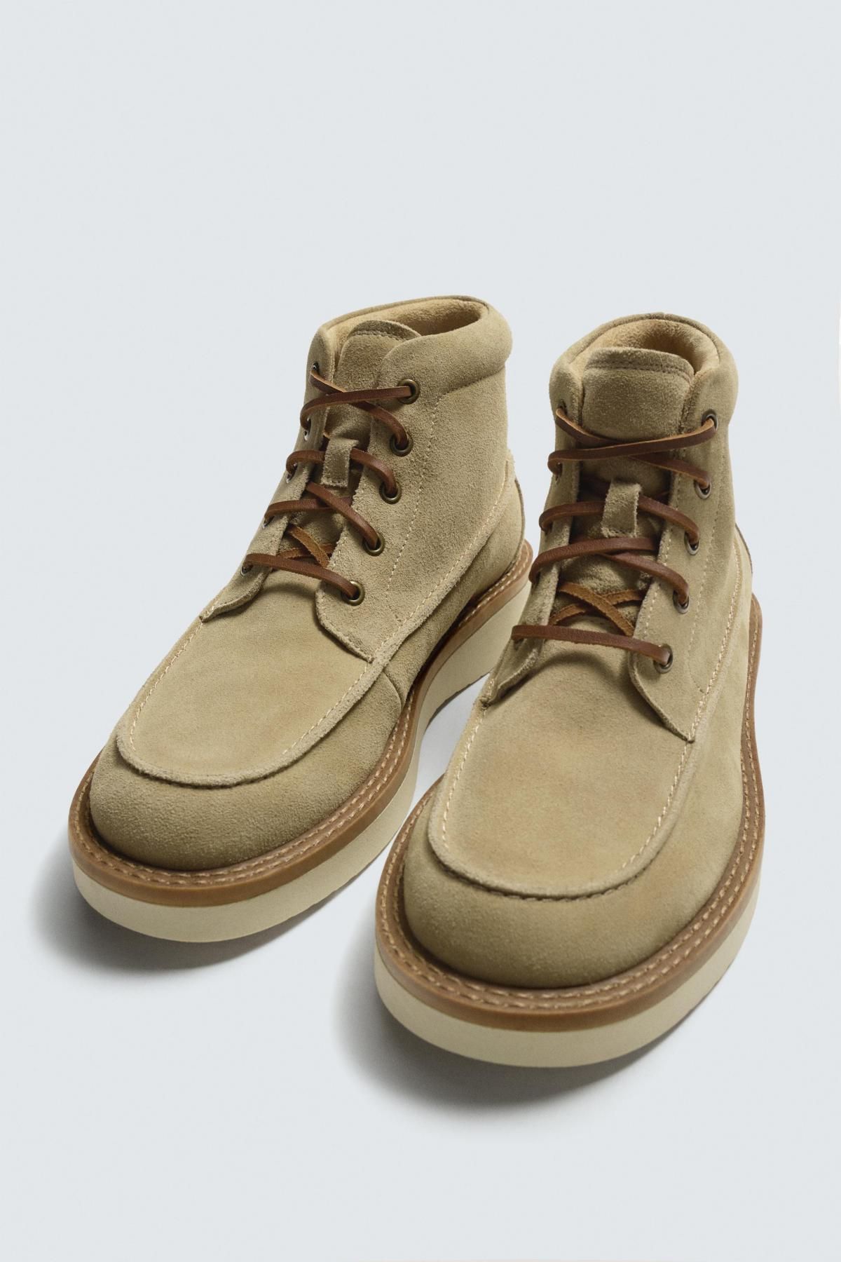 자라 테크니컬 스웨이드 레더 레이스업 부츠 2054/620 BEIGE - 상세 이미지 5