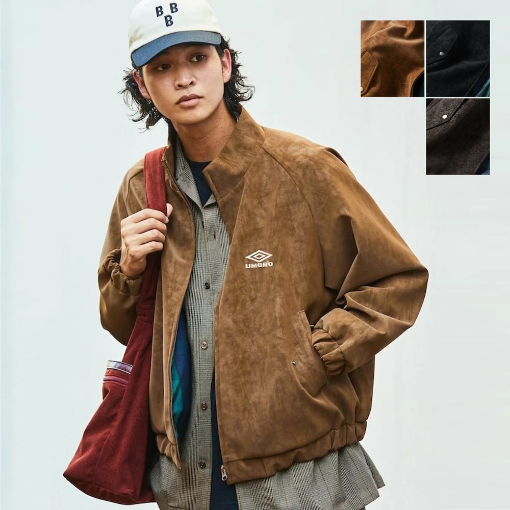 프릭스스토어X엄브로 SP 브러쉬드 스탠드 카라 블루종 남성 재킷 25AW BROWN L - 상품 이미지