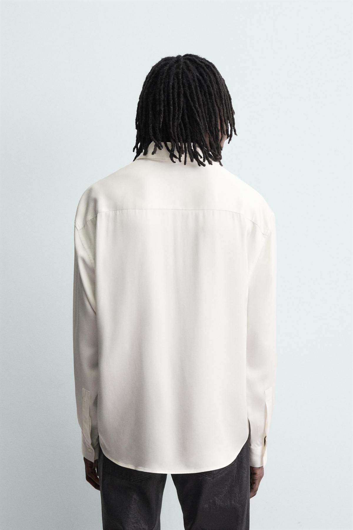 자라 테크니컬 플루이드 반다나 셔츠 9370/961 WHITE - 상세 이미지 4