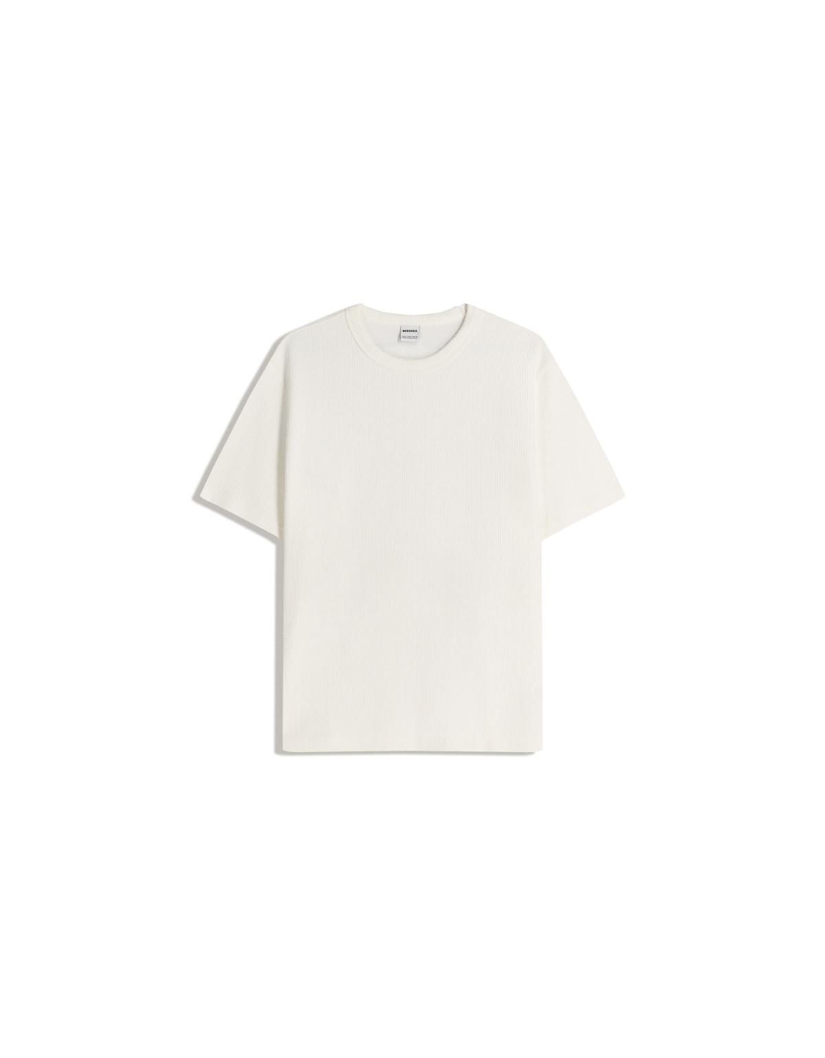 버쉬카 텍스처 베이직 반팔 티셔츠 화이트 0072/443 OFF WHITE - 상세 이미지 3