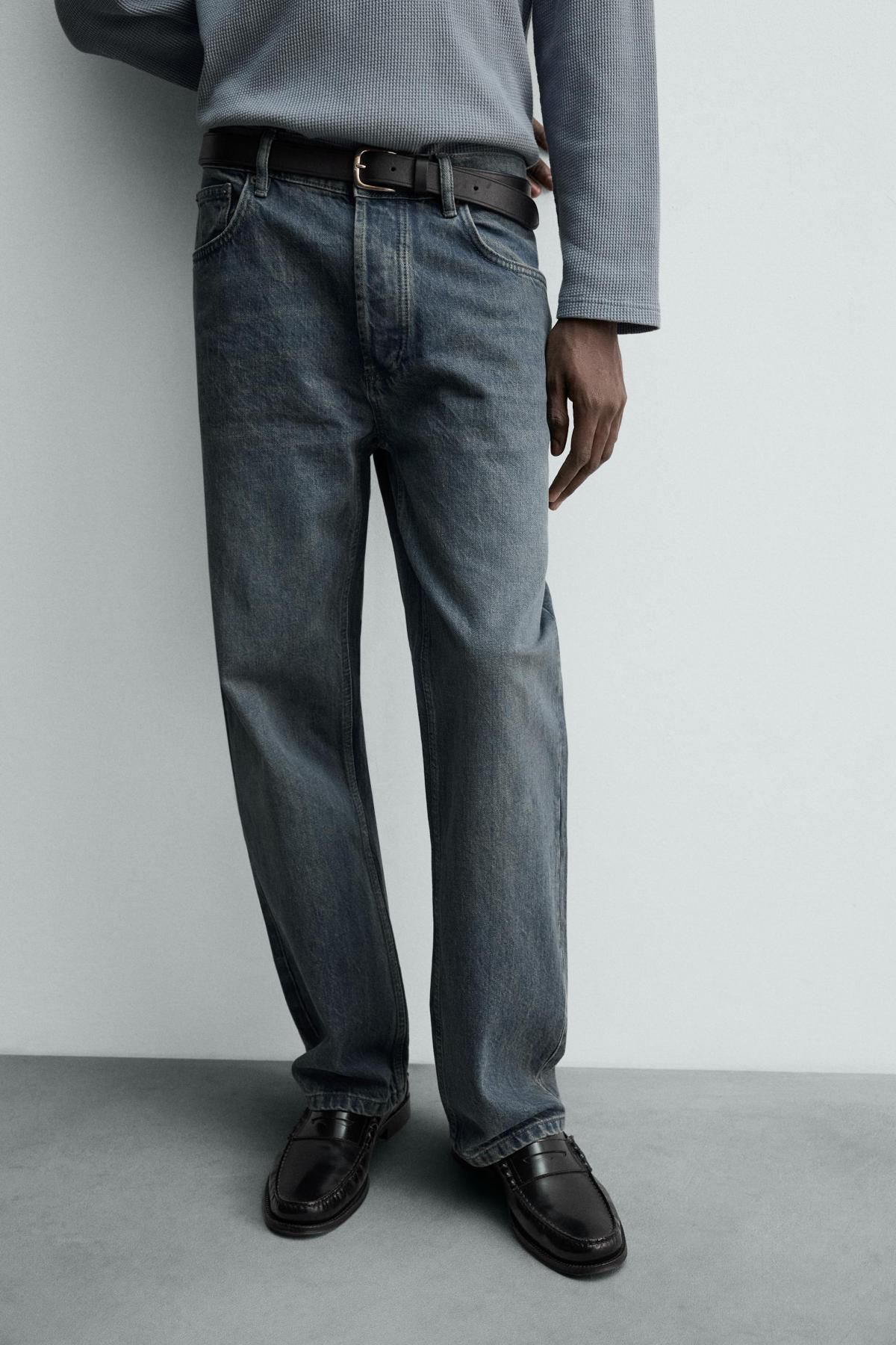 자라 이탈리안 데님 빈티지 워싱 플레어 진 3991/375 BLUE / GREY - 메인 이미지