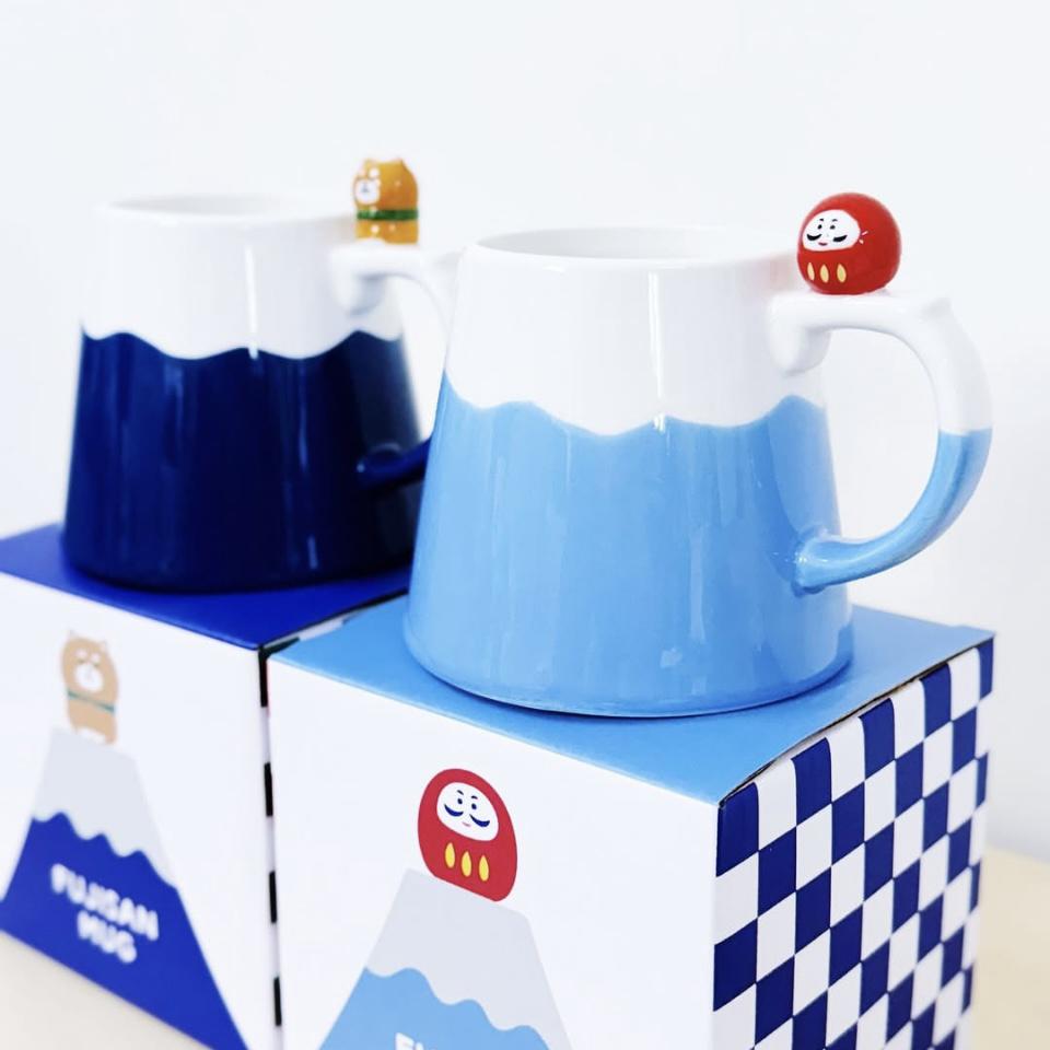 일본풍 후지산 머그 잔 세라믹 머그잔 다루마 시바견 커피 물 컵 300ml 후지산 컵 시바이누 - 상세 이미지 3