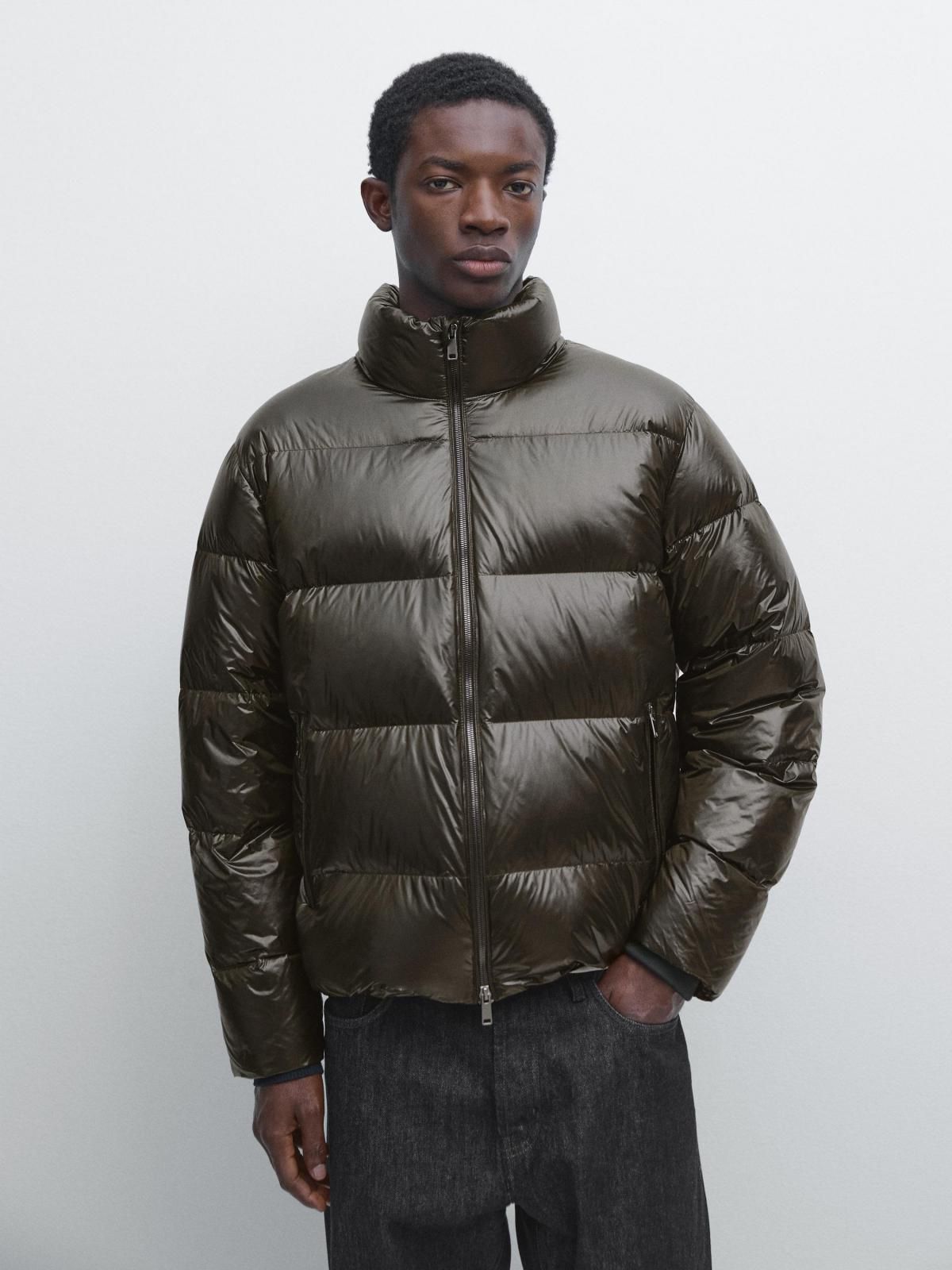 마시모두띠 테크니컬 글로시 다운 패딩 재킷 3141/410 DARK KHAKI - 상세 이미지 3