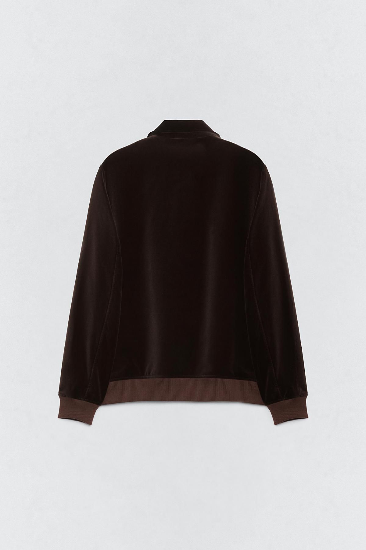 자라 레귤러핏 벨벳 재킷 X 소시오츠키 7380/650 BROWN - 상세 이미지 5