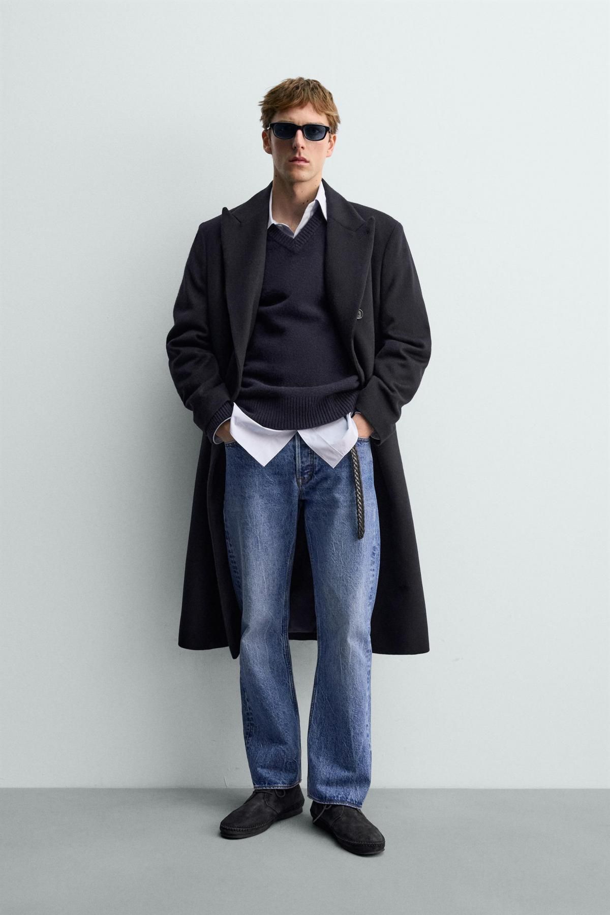 자라 울 혼방 더블 코트 X 아론 레빈 4116/890 BLUE - 상세 이미지 2