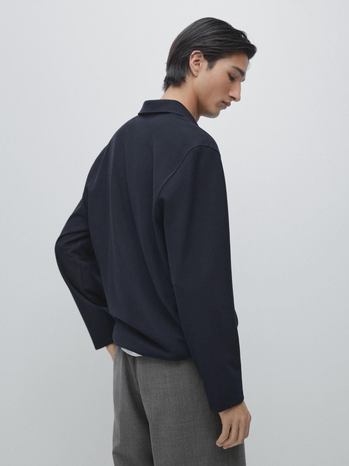 마시모두띠 코튼믹스 집업 긴팔 폴로셔츠 네이비 0698/198 NAVY BLUE - 상세 이미지 4