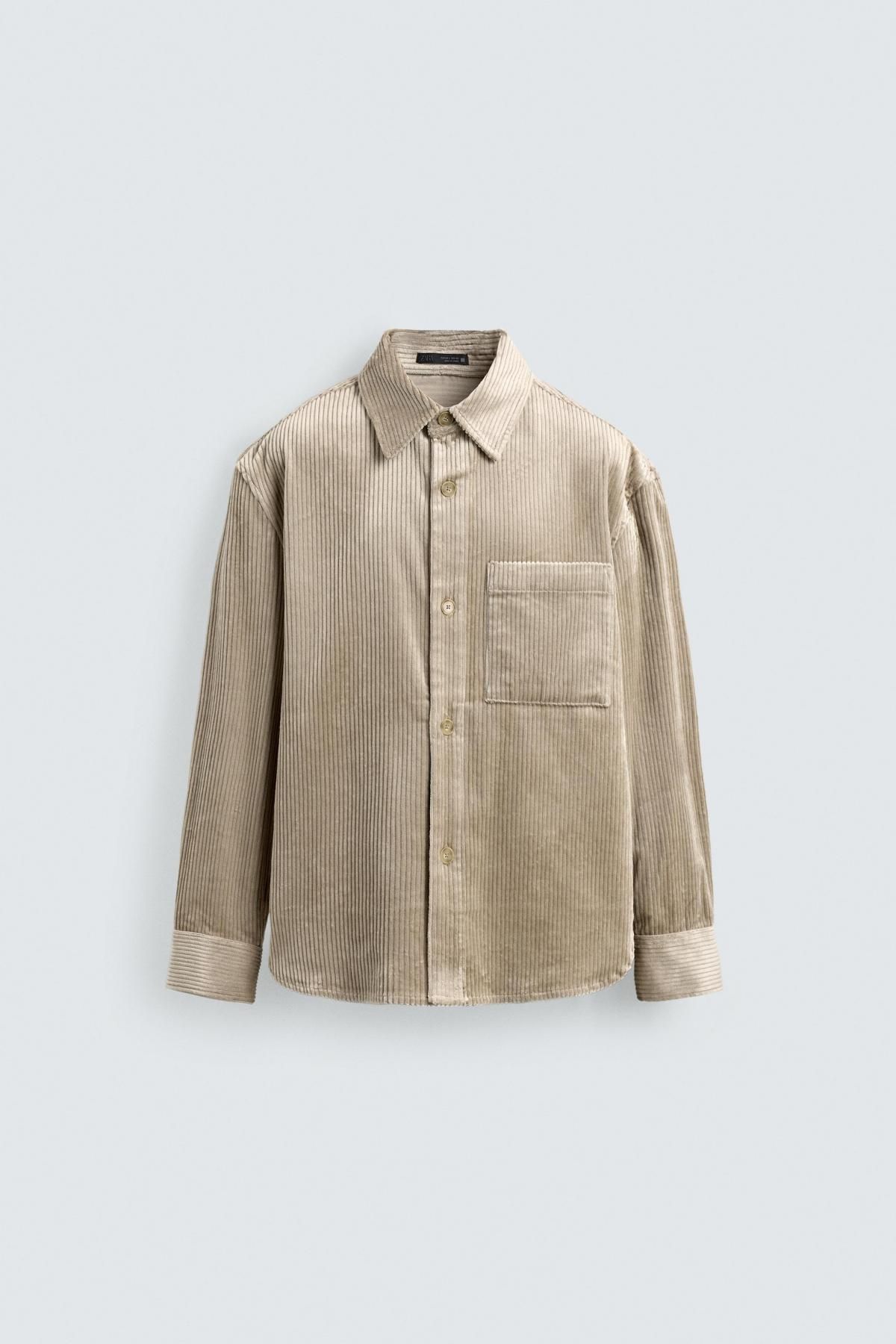 자라 테크니컬 코듀로이 오버셔츠 9621/153 BEIGE - 상품 이미지