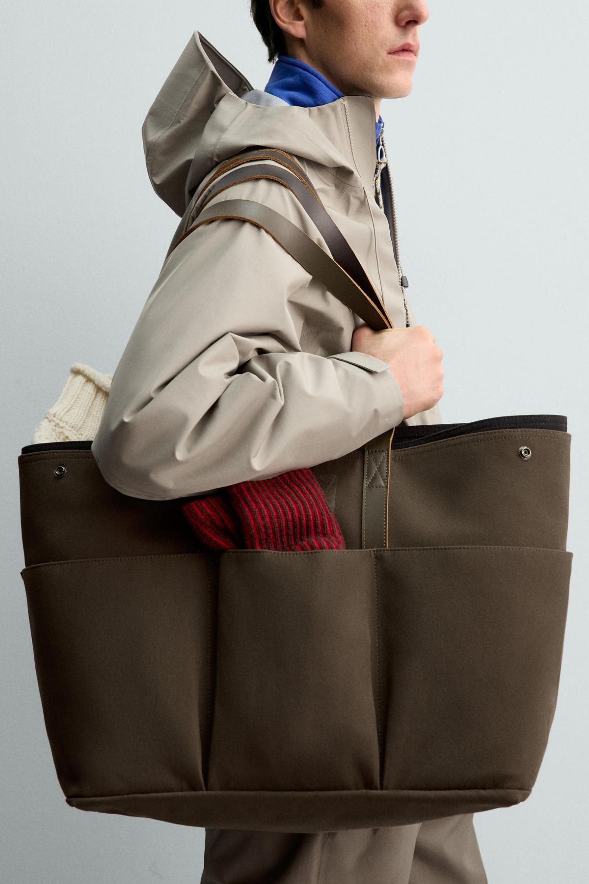 자라 가죽 토트백 X 아론 레빈 3398/720 KHAKI GREEN - 상세 이미지 2