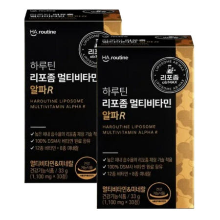 하루틴 리포좀 멀티비타민 알파 리포솜 공법 남성 여성 종합비타민 30정 x 2개