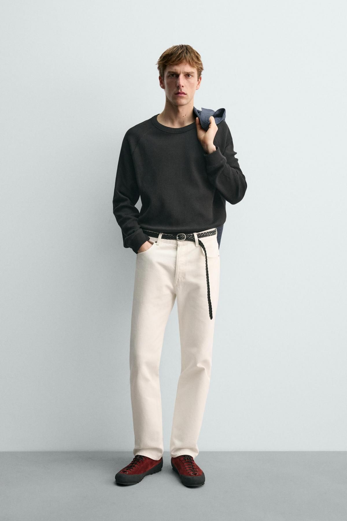 자라 와플니트 긴팔 티셔츠 X 아론 레빈 0526/398 ANTHRACITE GREY - 상세 이미지 2