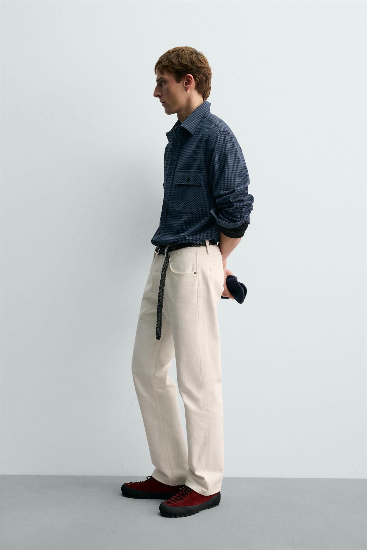 자라 체크 플란넬 릴랙스핏 셔츠 X 아론 레빈 5679/102 NAVY BLUE - 상세 이미지 5