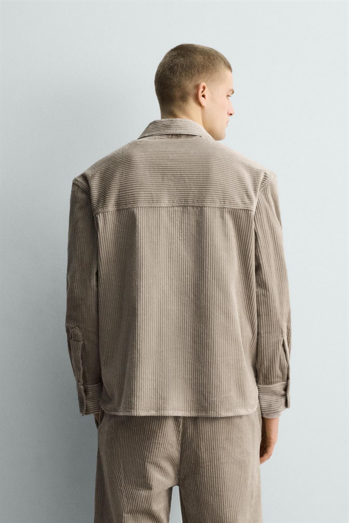 자라 테크니컬 코듀로이 오버셔츠 9621/153 BEIGE - 상세 이미지 4