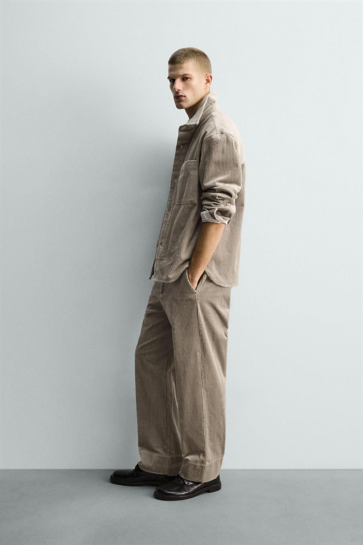 자라 테크니컬 코듀로이 오버셔츠 9621/153 BEIGE - 상세 이미지 5