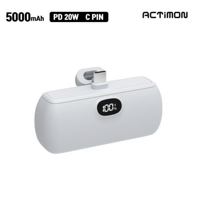 엑티몬 20W 고속 일체형 보조배터리 5000mAh (C PIN) - 메인 이미지