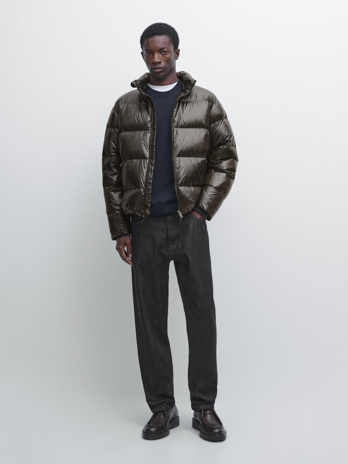 마시모두띠 테크니컬 글로시 다운 패딩 재킷 3141/410 DARK KHAKI - 상세 이미지 2