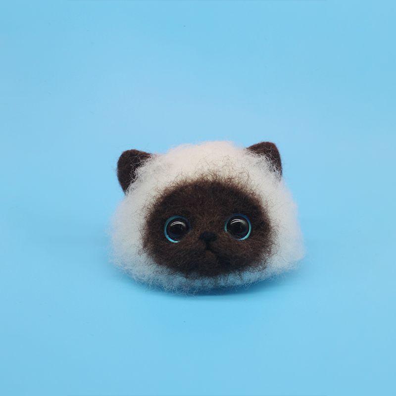 양모 DIY 재료 고양이 인형 만들기 키링 선물 블루캣(열쇠고리+도구) - 상세 이미지 4