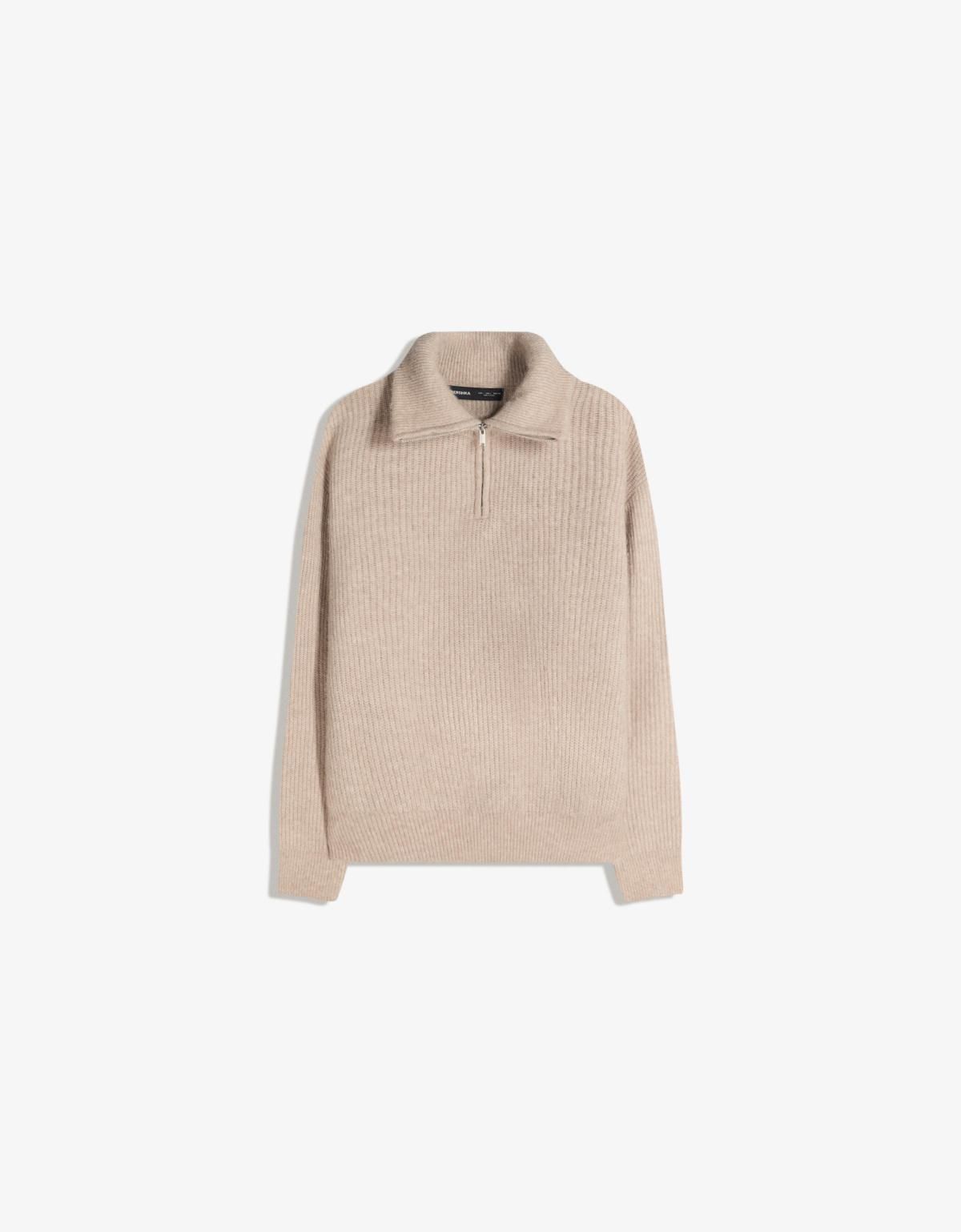 버쉬카 베이직 하프집업 니트 스웨터 베이지 7352/686 BEIGE - 상품 이미지