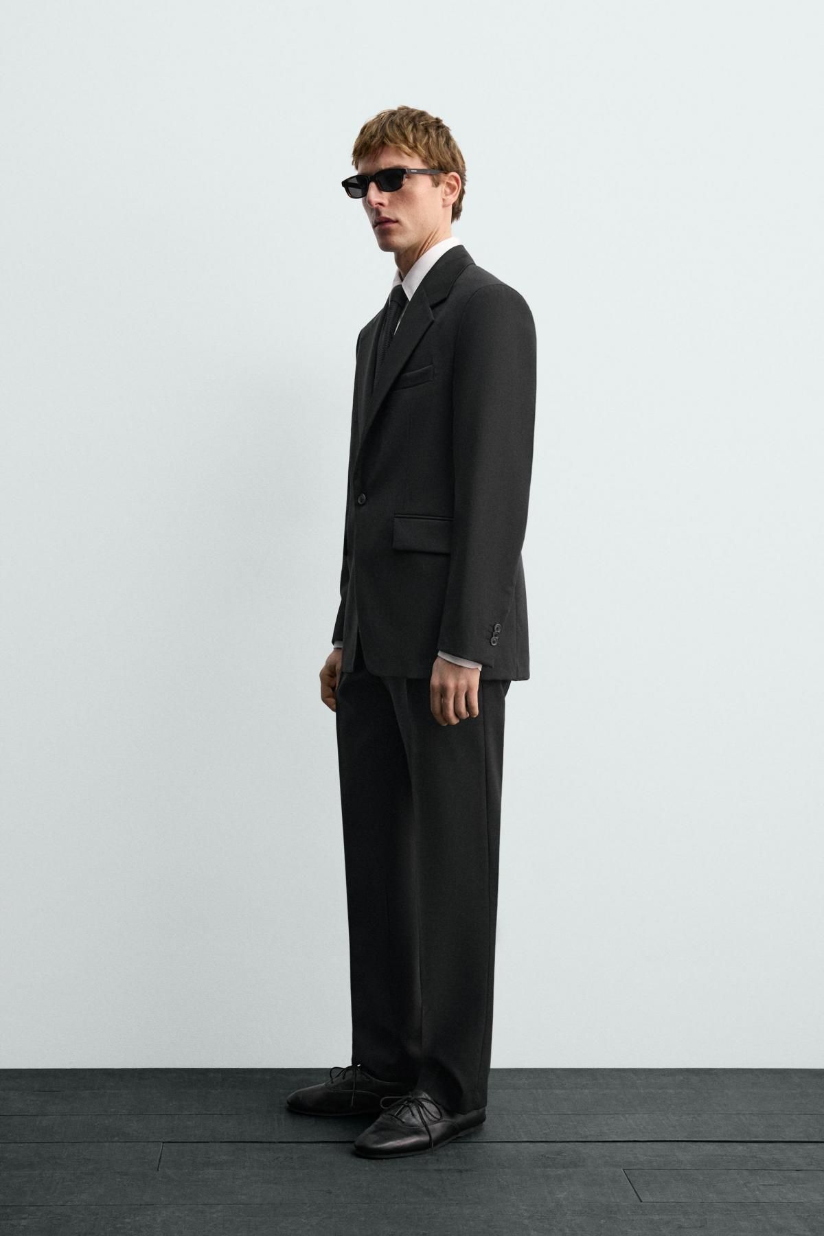 자라 울 정장 팬츠 레귤러핏 X 아론 레빈 4106/894 BLACK - 상세 이미지 4