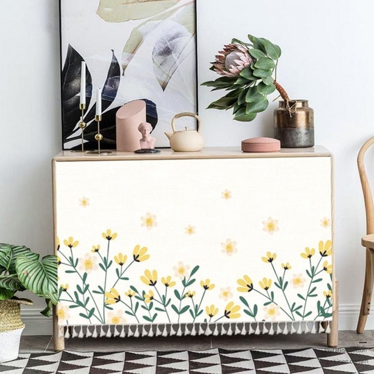 가리개커튼 수납장 바란스 120x70cm 주방가림막 - 상품 이미지