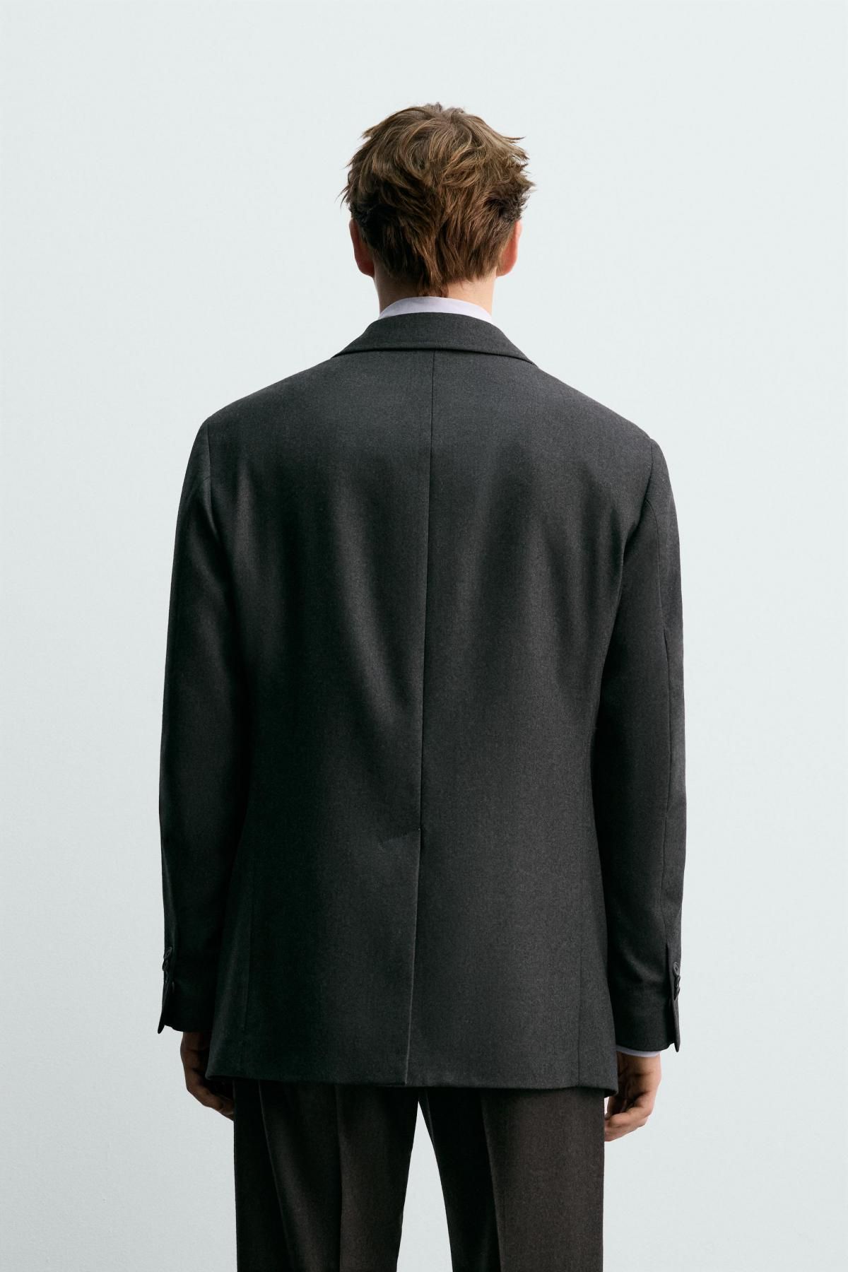 자라 울 트윌 수트 블레이저 X 아론 레빈 4086/892 DARK GREY - 상세 이미지 4