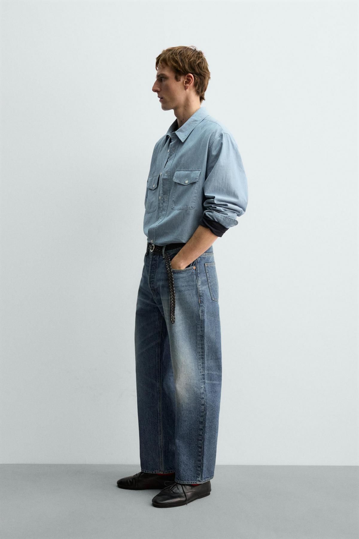 자라 릴렉스 스트레이트핏 진 X 아론 레빈 3991/491 MID-BLUE - 상세 이미지 5