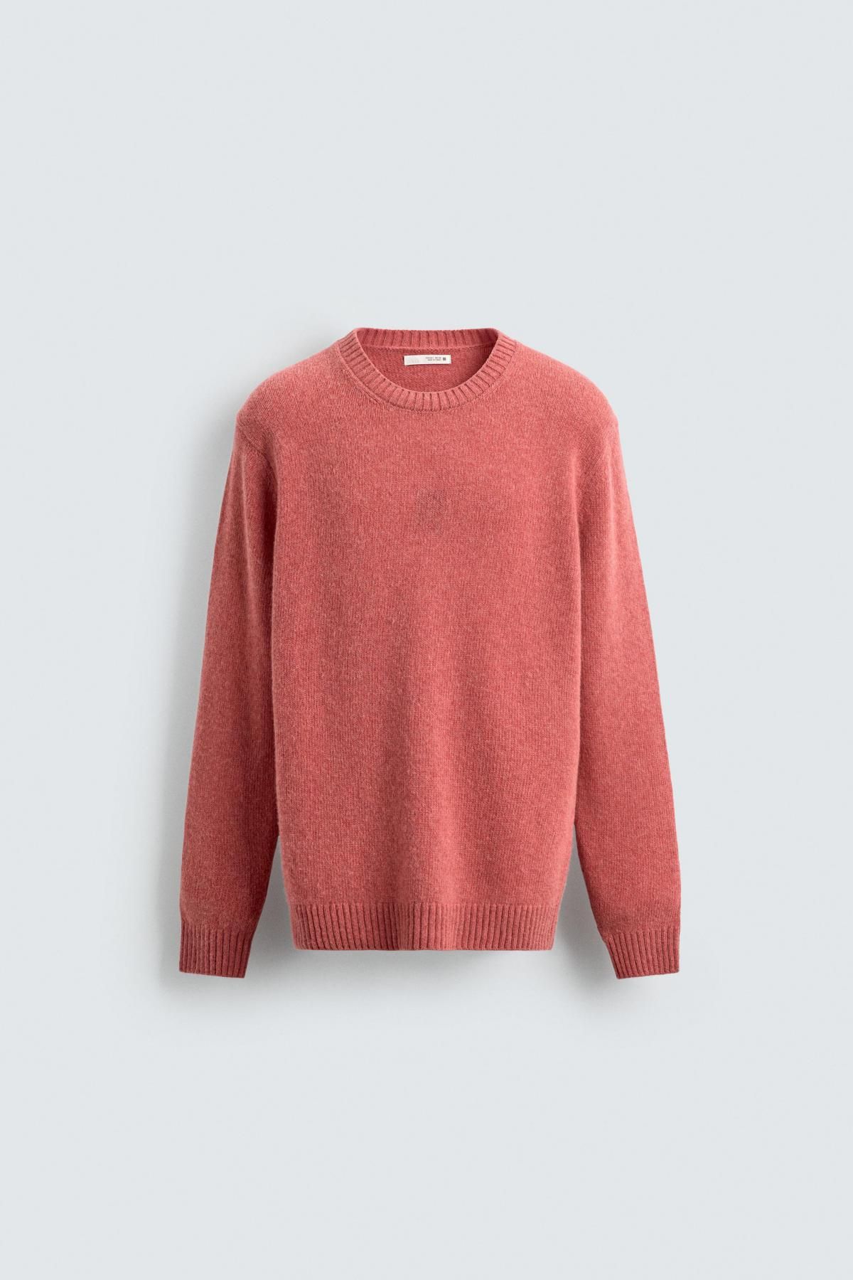 자라 울블렌드 니트 스웨터 남성 데일리 2632/310 DARK CORAL - 상품 이미지