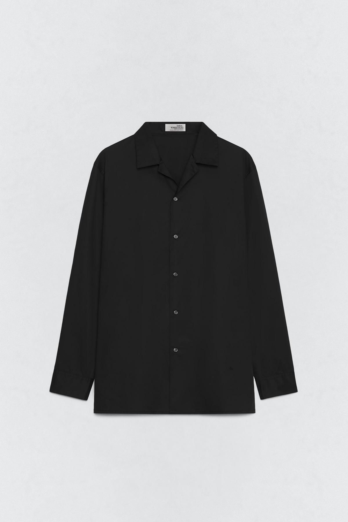자라 오버핏 포플린 셔츠 X 소시오츠키 7380/662 BLACK - 상품 이미지