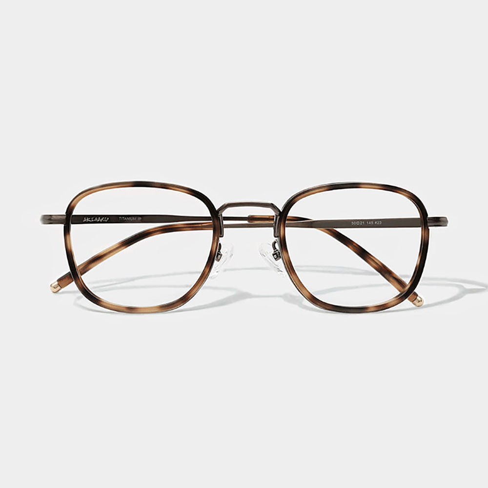 아키하루 1005 긱시크 티타늄 호피 뿔테안경 블루라이트차단 남자 여자 시력보호 패션 안경