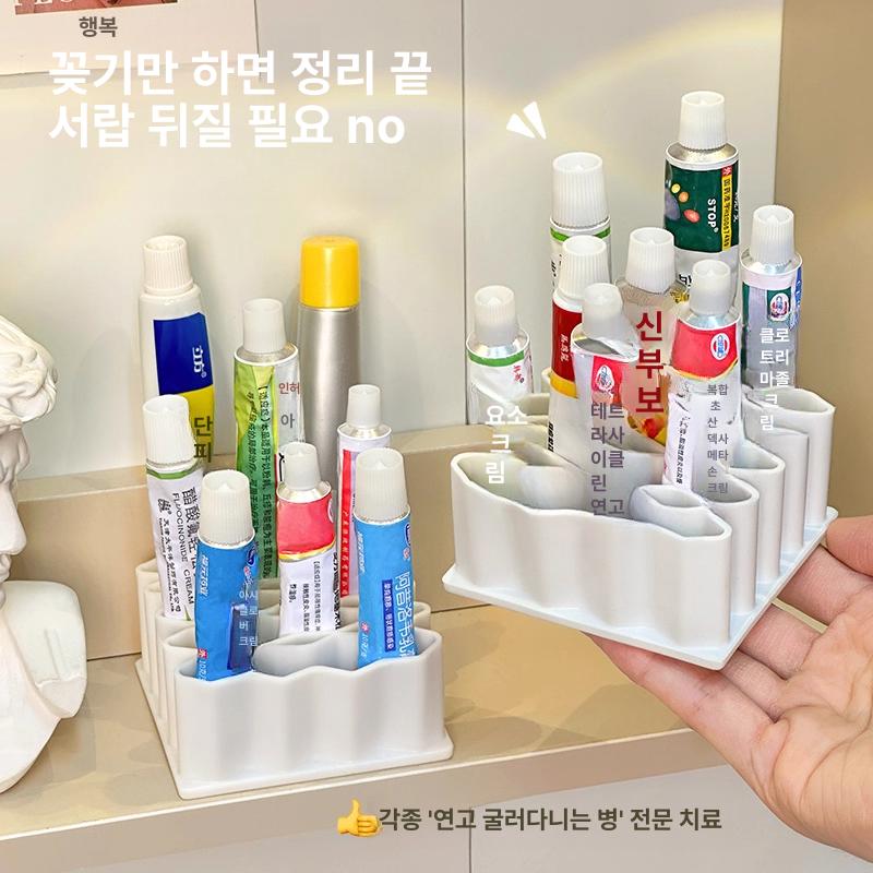 가정용 소프트폼 연고 정리대 데스크탑 분리형 약품 화장품 정리함 화이트 1개입 - 상세 이미지 2