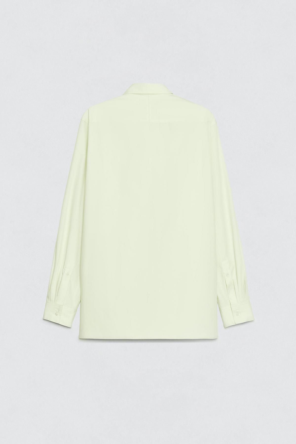 자라 코튼 오버핏 리본 긴팔 셔츠 X 소시오츠키 7380/661 LIGHT GREEN - 상세 이미지 5