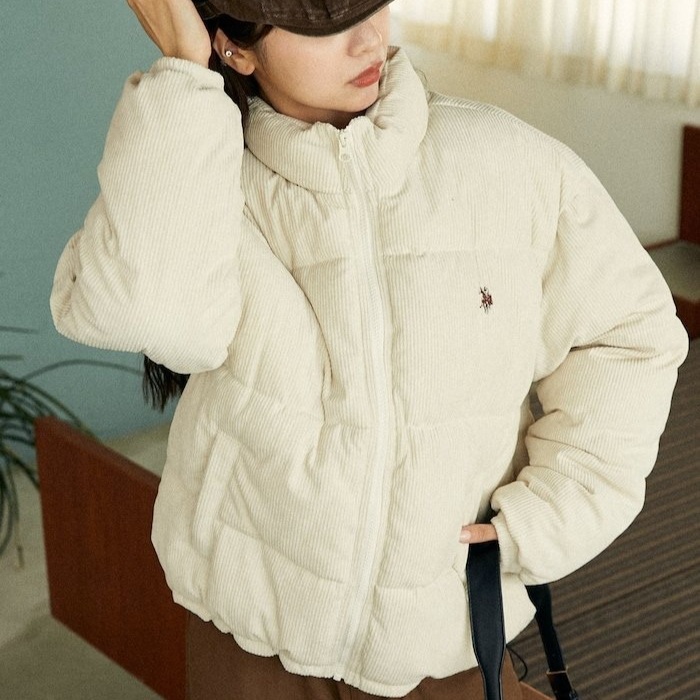 프릭스스토어X폴로 코듀로이 안솜 자켓 여성 패딩 점퍼 25FW 화이트 - 상세 이미지 4