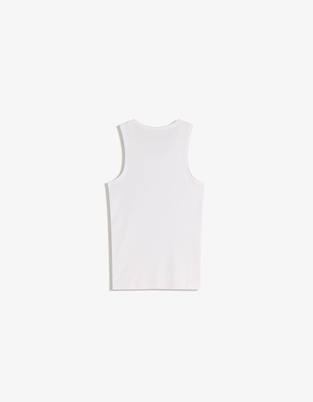 버쉬카 베이직 골지 슬리브리스 탑 화이트 0071/589 WHITE - 상세 이미지 2