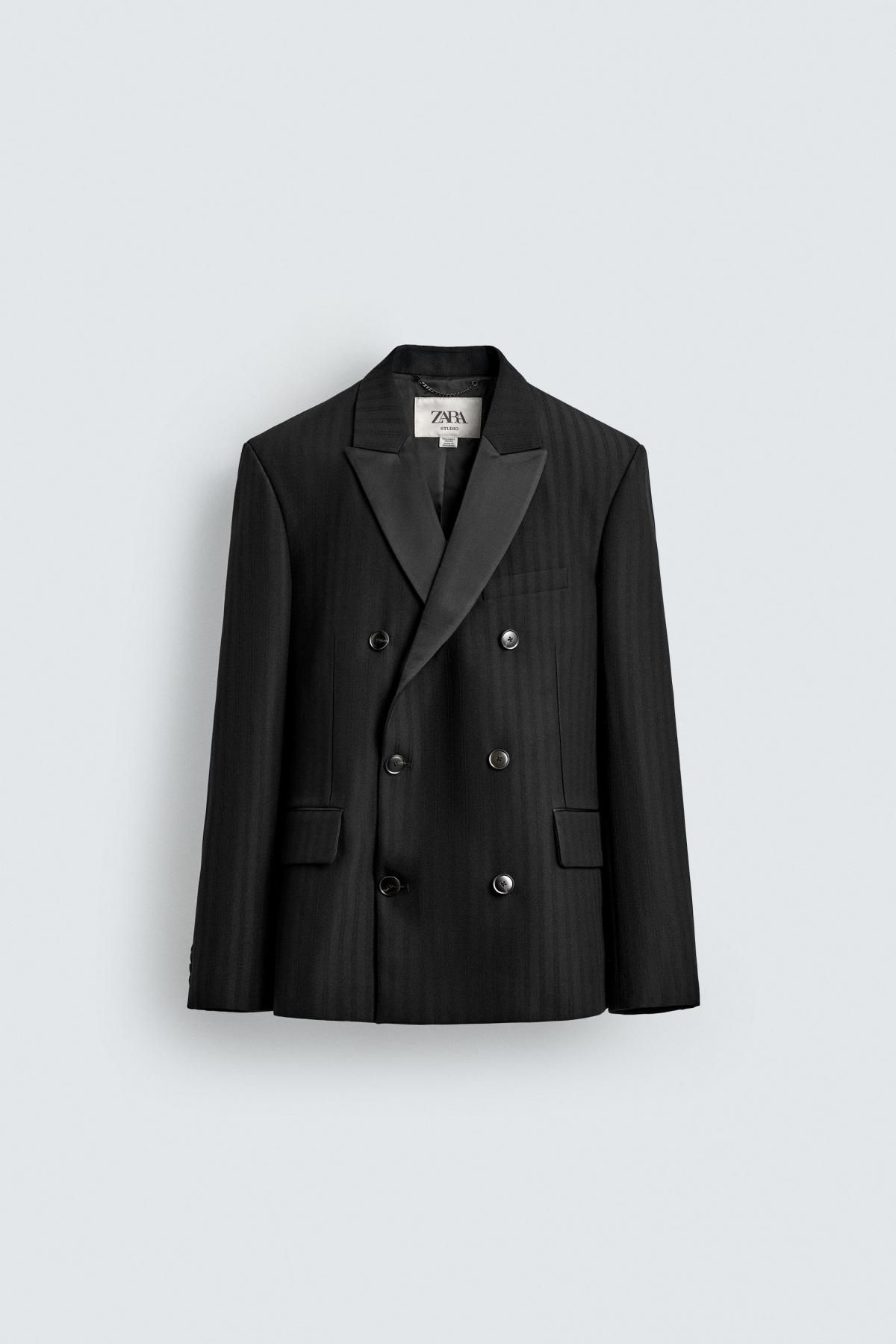자라 한정판 더블브레스트 울 블레이저 4021/085 BLACK - 상품 이미지