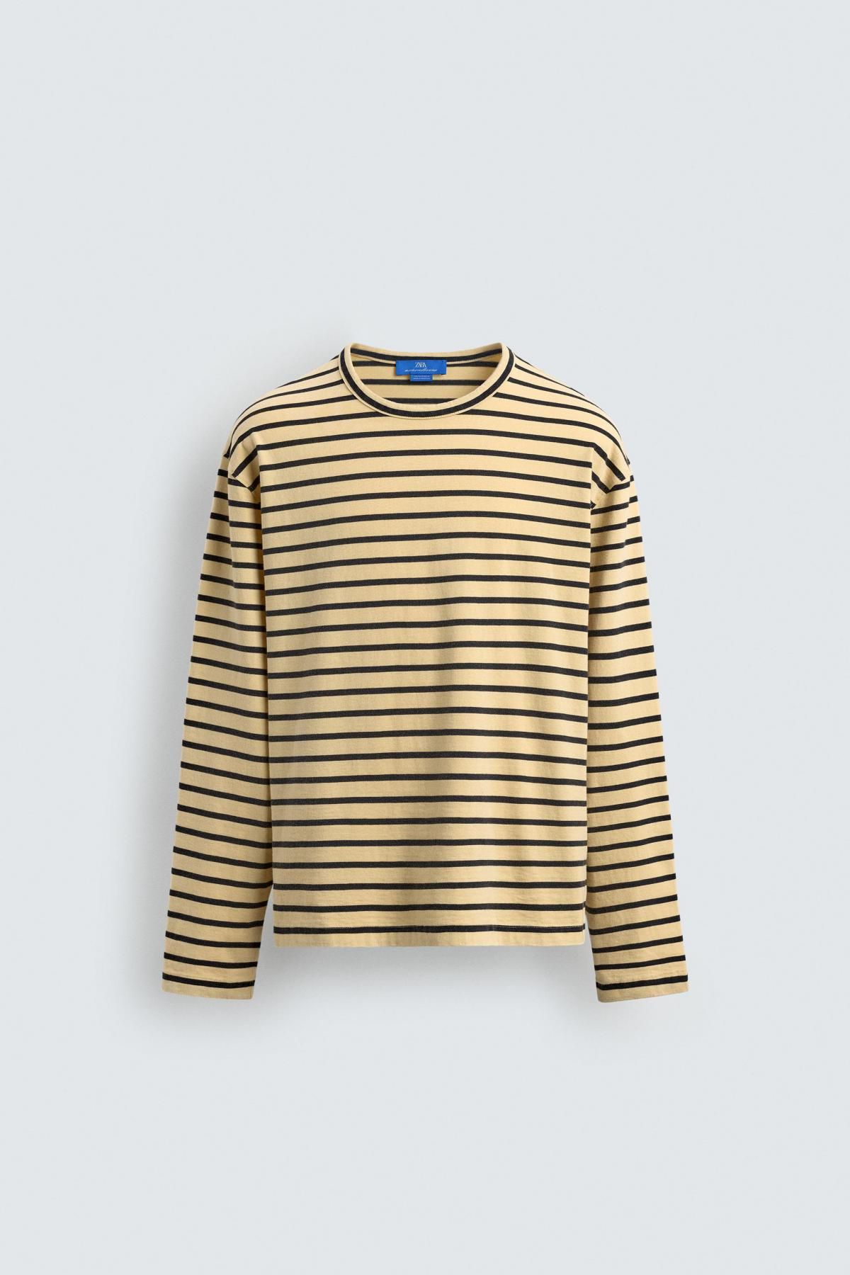 자라 스트라이프 자카드 티셔츠 X 아론 레빈 1887/324 YELLOW - 상품 이미지