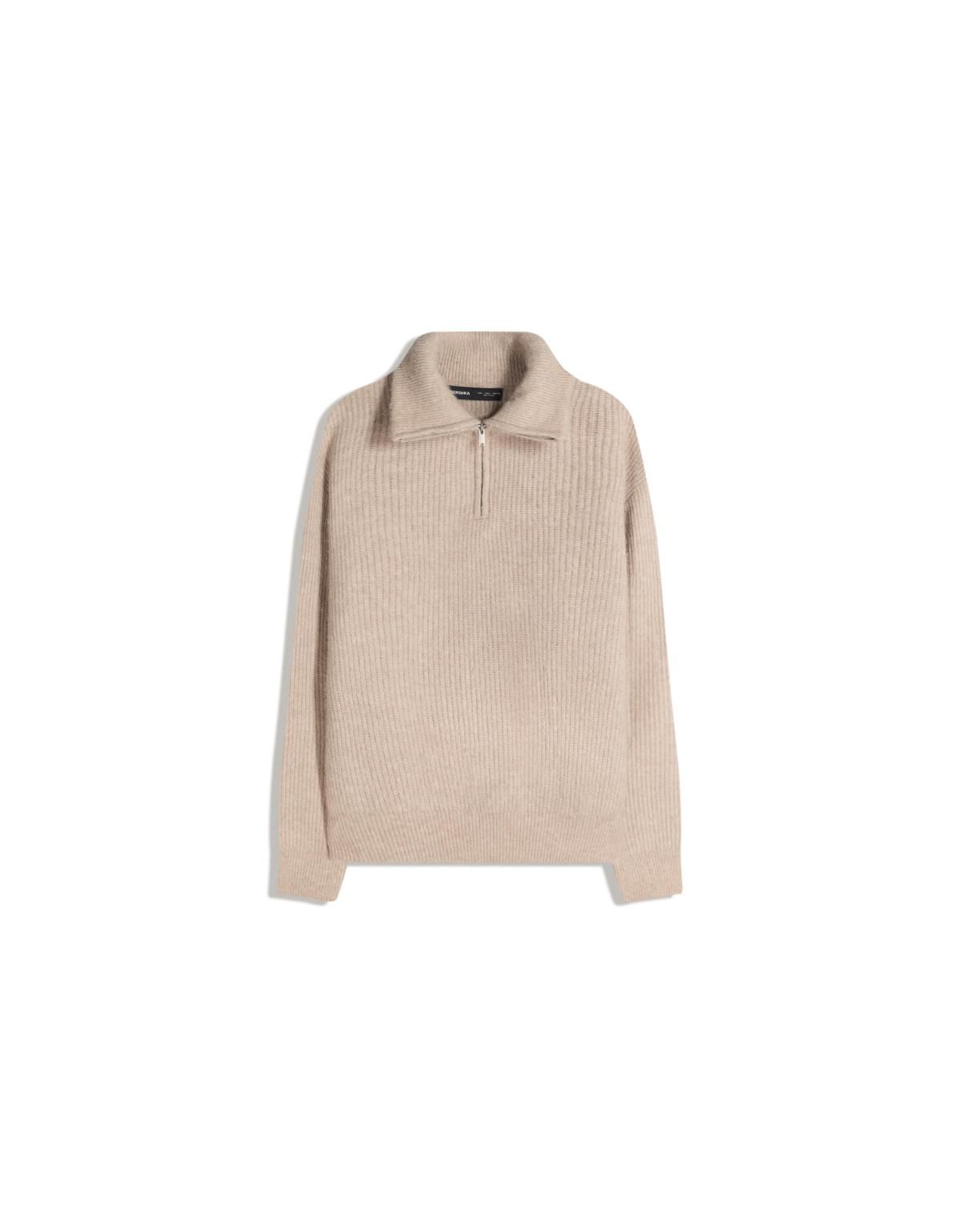 버쉬카 베이직 하프집업 니트 스웨터 베이지 7352/686 BEIGE - 상세 이미지 3
