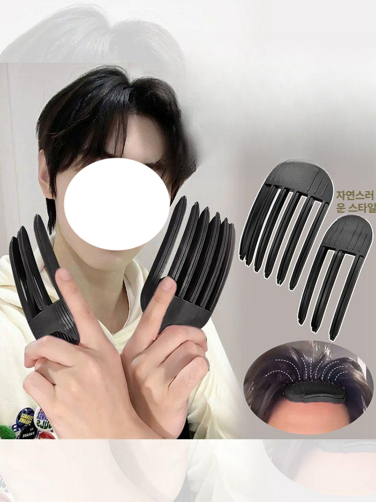 남성 앞머리 볼륨업 헤어 브 자연스러운 볼륨 클립 블랙 1쌍 업그레이드박스 - 상세 이미지 3